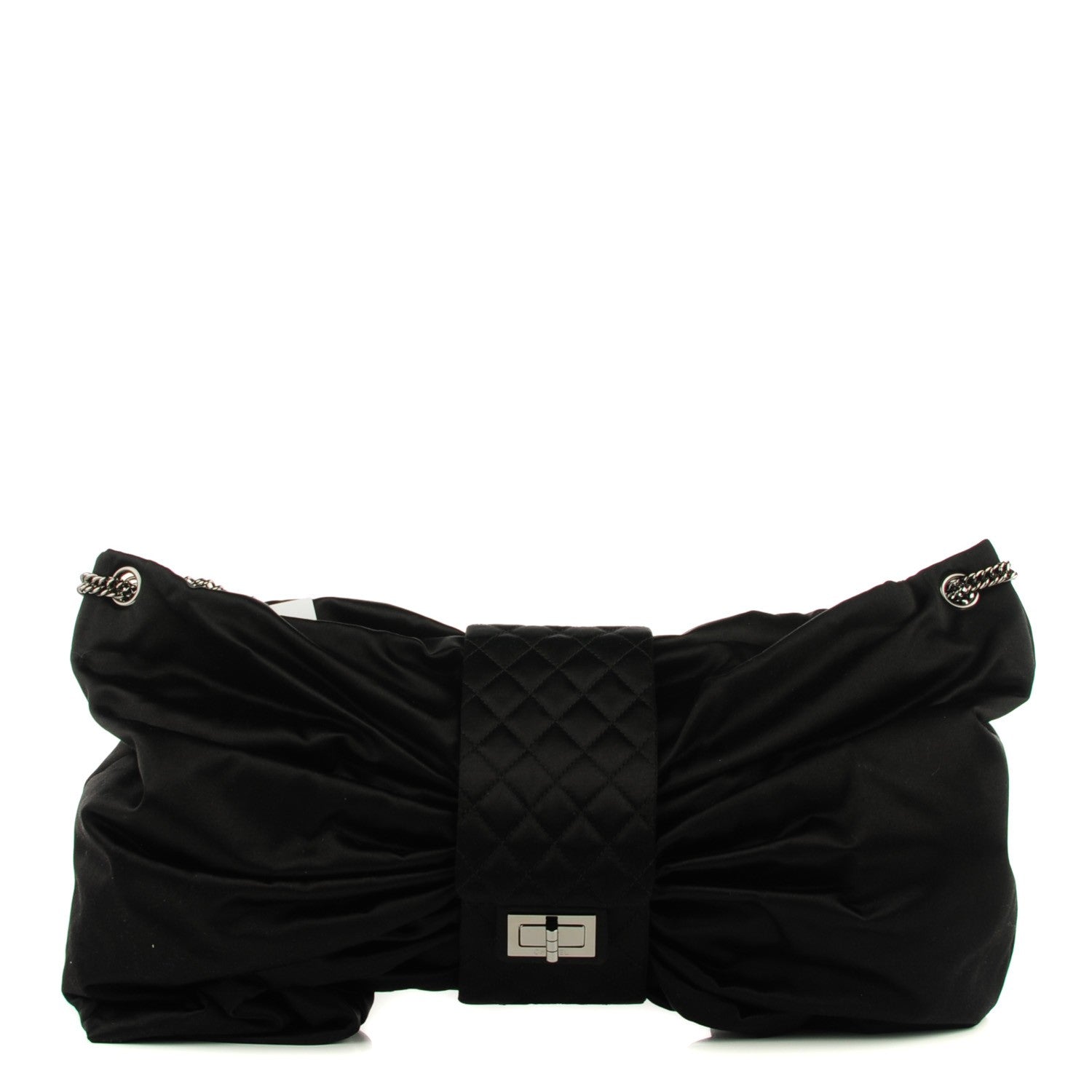 Chanel Satin Large Bow Bag Black 1 of 8