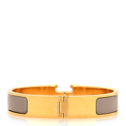Hermes Enamel Narrow Clic Clac H Bracelet PM Marron Glace 3 of 5