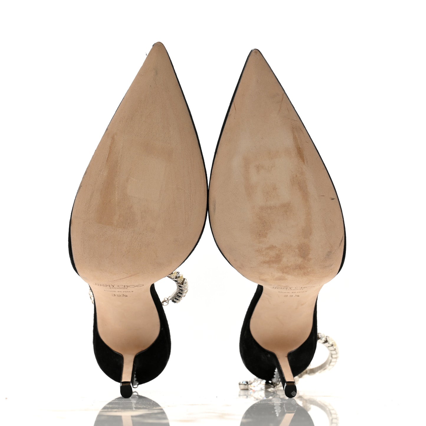 Suede Crystal Saeda 100 Pumps 39.5 Black