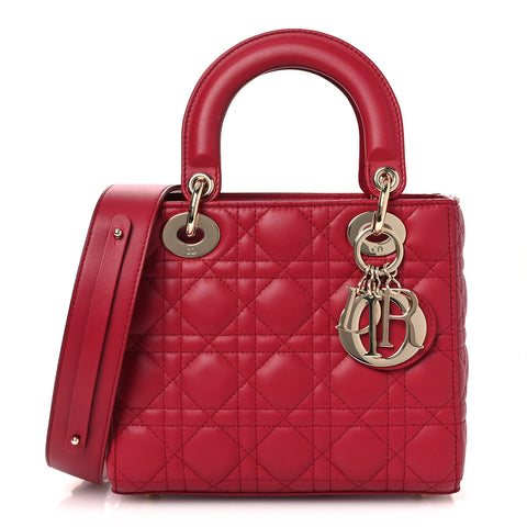 Lambskin Cannage Small My ABCDior Lady Dior Red