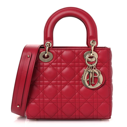 Christian Dior Lambskin Cannage Small My ABCDior Lady Dior Red 1 of 12