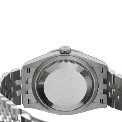 Rolex Stainless Steel 18K White Gold Diamond 36mm Oyster Perpetual Datejust Watch Black 126284RBR 4 of 5