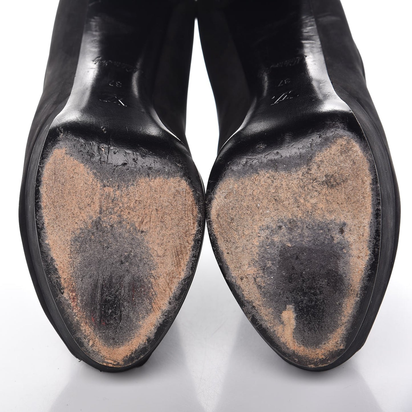 Suede Peep Toe Ankle Boots 37 Black