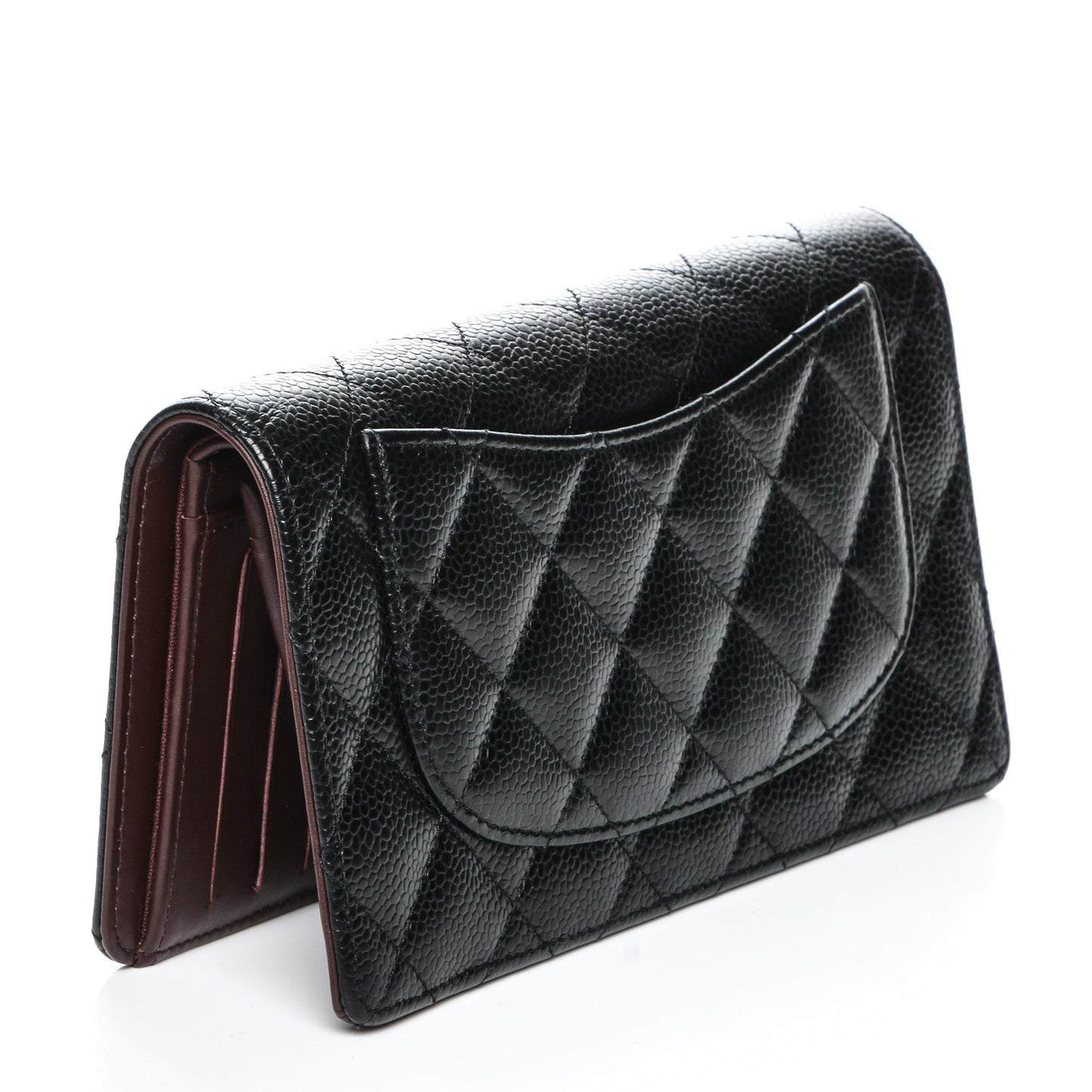 Caviar Quilted Yen Wallet Black