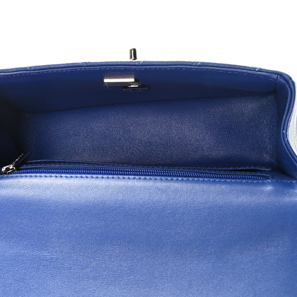 Chanel Lambskin Quilted Mini Top Handle Rectangular Flap Dark Blue 9 of 9