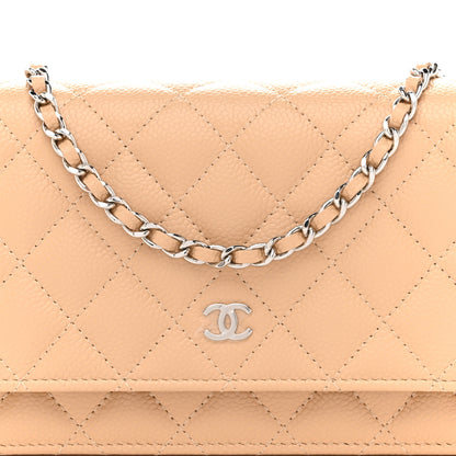 Chanel Caviar Quilted Wallet On Chain WOC Beige 9 of 12