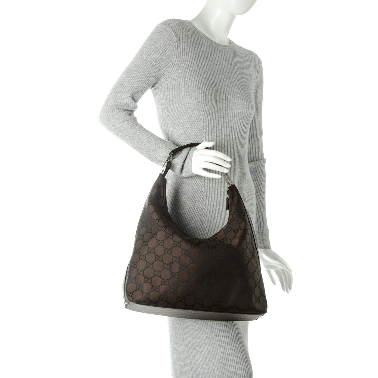 Nylon Monogram Large Hobo Brown