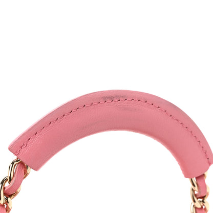 Chanel Lambskin Quilted Chain Handle Round Wallet On Chain WOC Pink 14 of 19