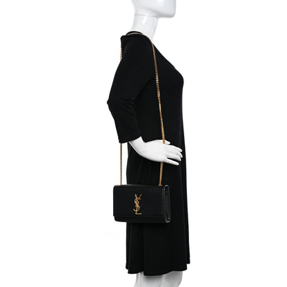 Saint Laurent Grain De Poudre Small Monogram Kate Satchel Black 2 of 9
