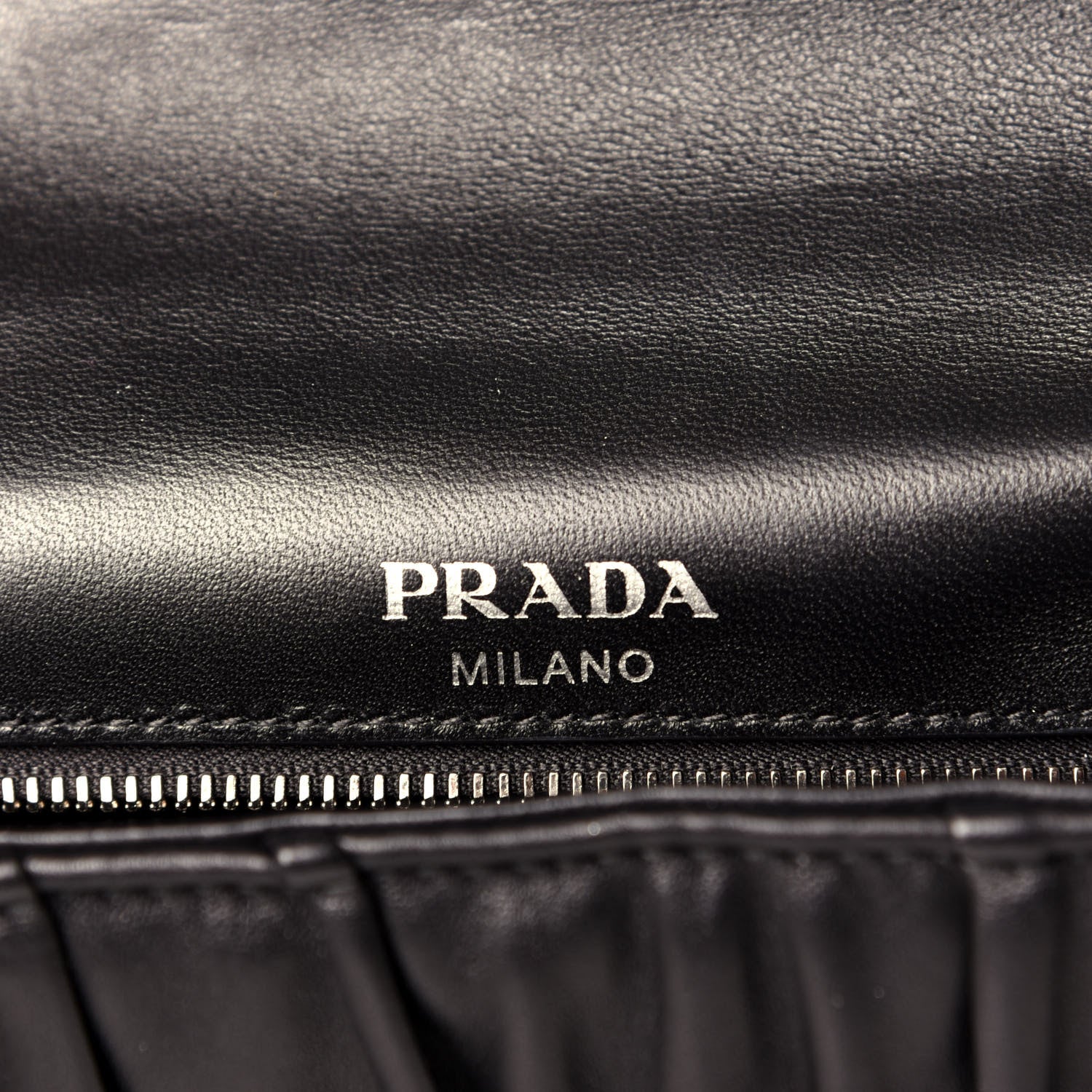 Prada Nappa Gaufre Small Chain Flap Shoulder Bag Black 9 of 9