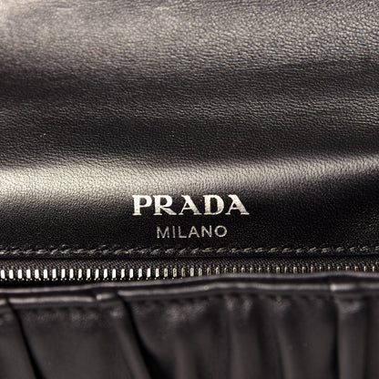 Prada Nappa Gaufre Small Chain Flap Shoulder Bag Black 9 of 9
