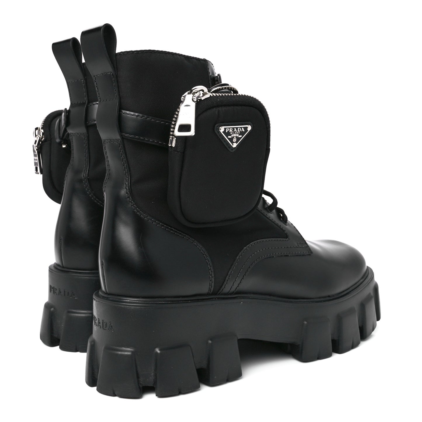 Spazzolato Rois Re-Nylon Metal Triangle Logo Monolith Pouch Pocket 55mm Boots 41 Black