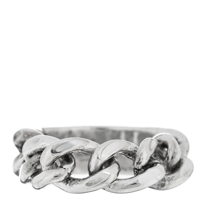 Gucci Sterling Silver Enamel Logo Chain Ring 55 7.25 Turquoise 3 of 5