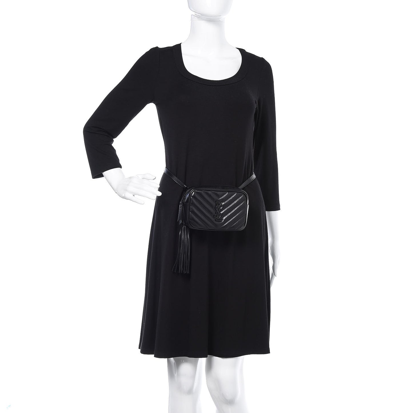 Calfskin Matelasse Monogram Lou Belt Bag Black