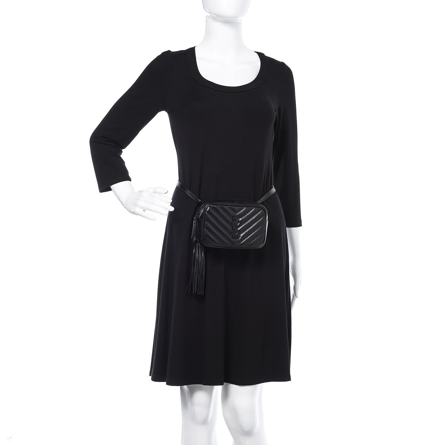 Saint Laurent Calfskin Matelasse Monogram Lou Belt Bag Black 2 of 10