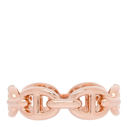 Hermes 18K Rose Gold PM Chaine d'Ancre Enchainee Ring 50 5.25 1 of 7