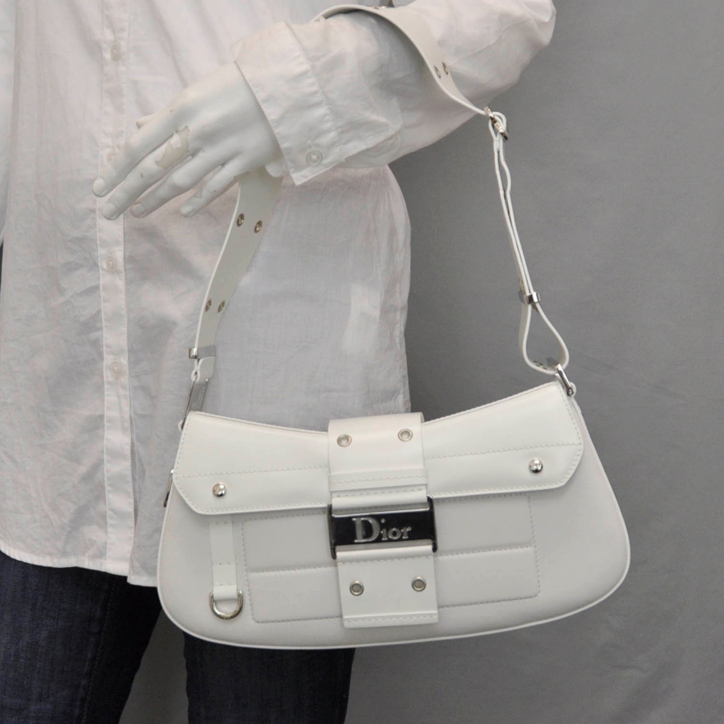 Leather Street Chic Bag White