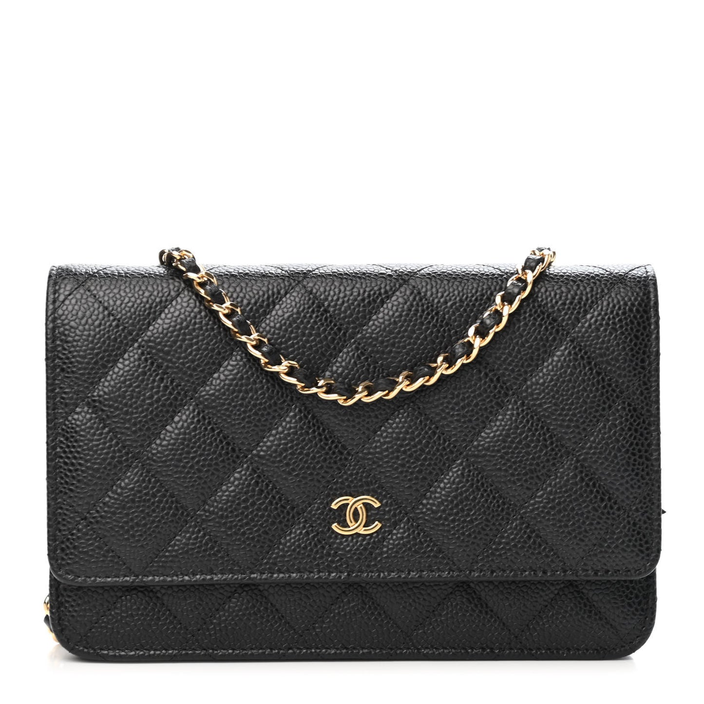 Caviar Quilted Wallet On Chain WOC Black