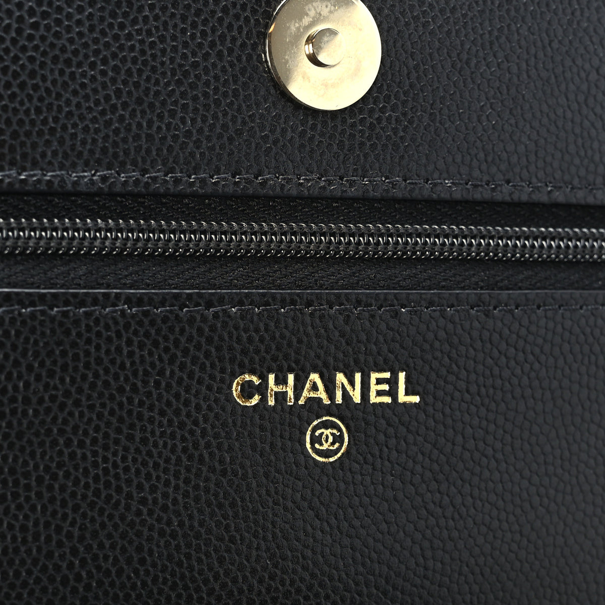 Chanel Caviar Timeless CC Wallet On Chain WOC Black 5 of 10