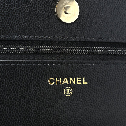 Chanel Caviar Timeless CC Wallet On Chain WOC Black 5 of 10