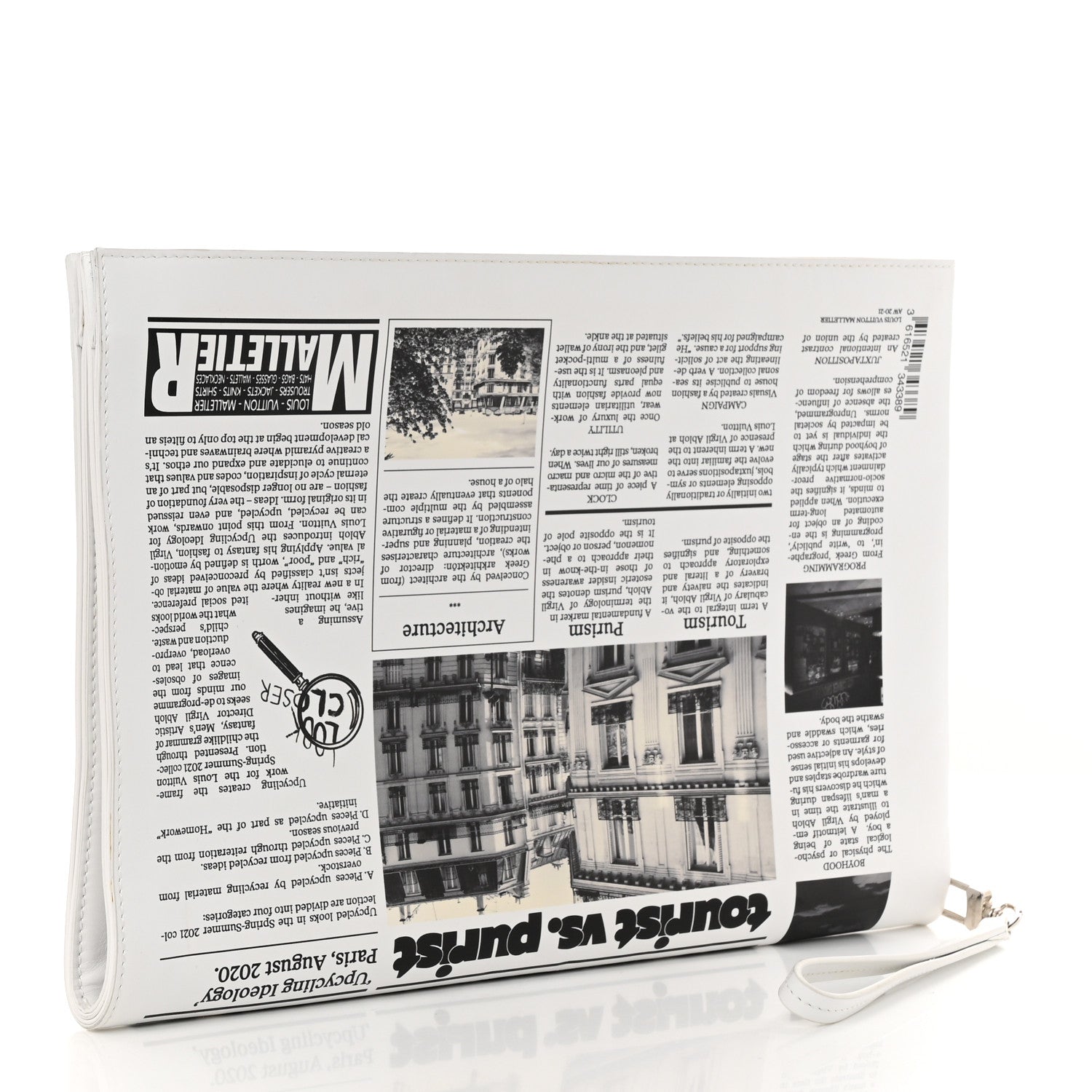 Louis Vuitton Calfskin Newspaper Print Pouch 3 of 11