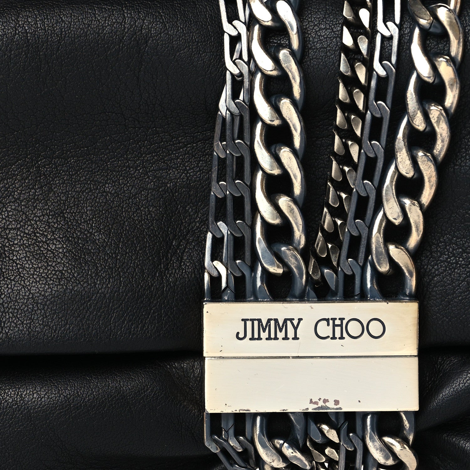 Jimmy Choo Calfskin Chandra Clutch Black 7 of 7