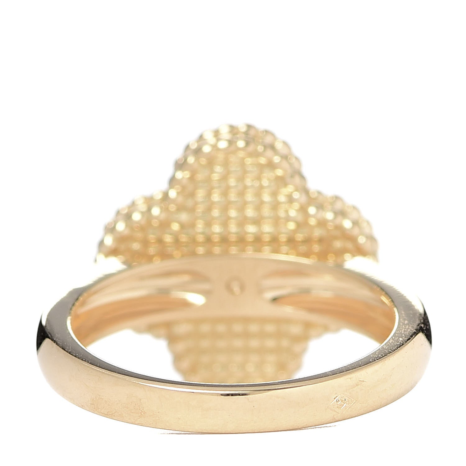 Van Cleef & Arpels 18K Yellow Gold Diamond Carnelian Vintage Alhambra Ring 51 5.75 3 of 6