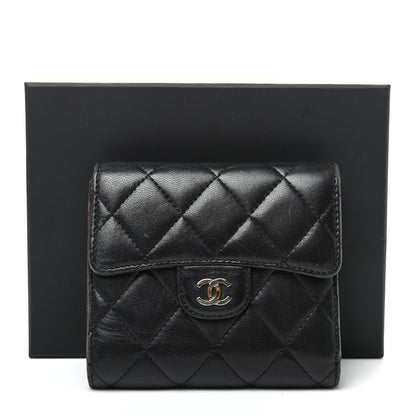 Chanel Lambskin Quilted Compact Flap Wallet Black 13 of 13