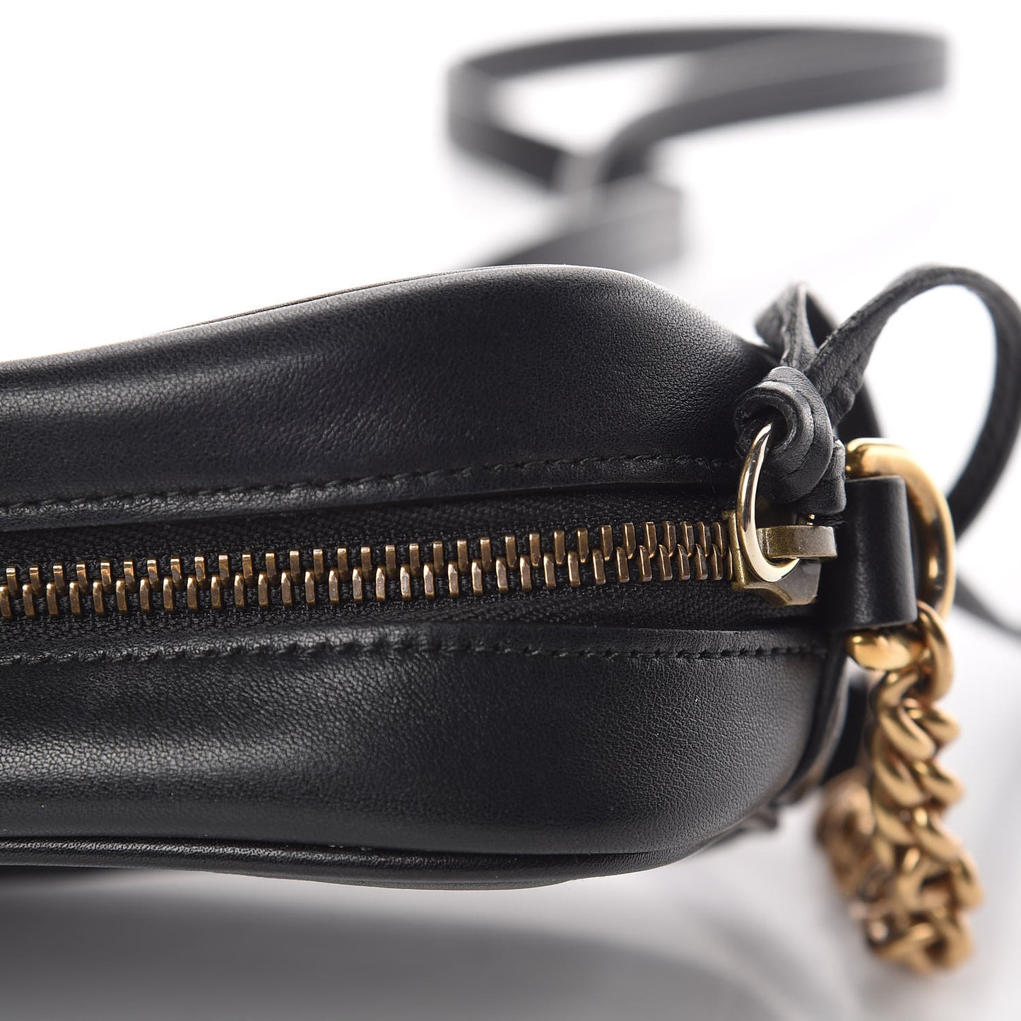 Calfskin Matelasse Mini GG Marmont Chain Shoulder Bag Black