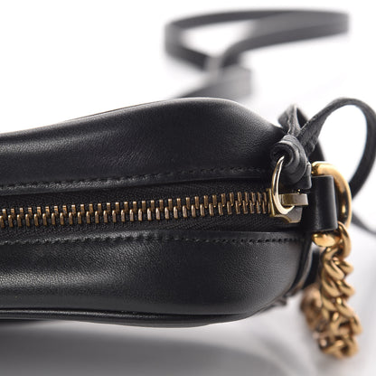 Gucci Calfskin Matelasse Mini GG Marmont Chain Shoulder Bag Black 13 of 15