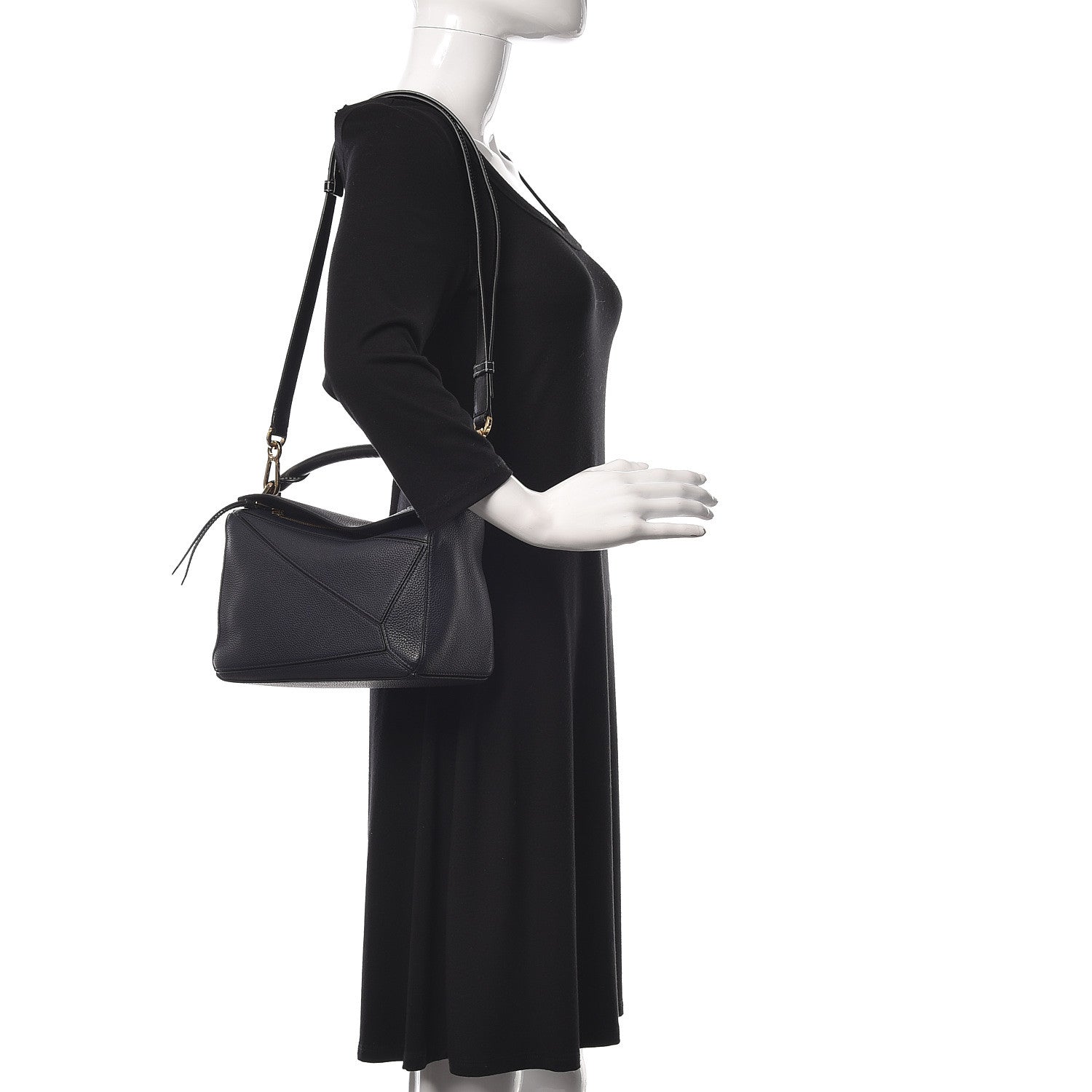 Loewe Calfskin Small Puzzle Bag Midnight Blue Black 2 of 9