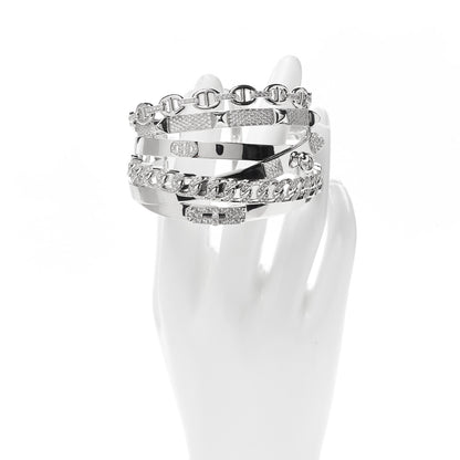 Hermes 18K White Gold Diamond TGM Alchimie Bracelet SH 2 of 7