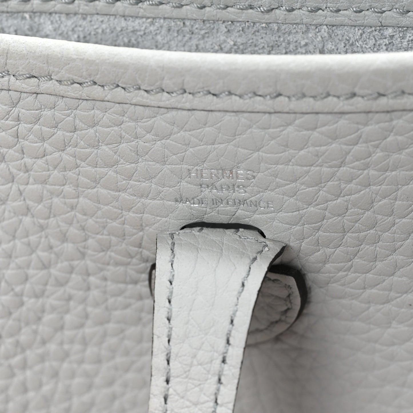 Taurillon Clemence Amazone Evelyne Short Strap TPM Bleu Pale Gris Etain