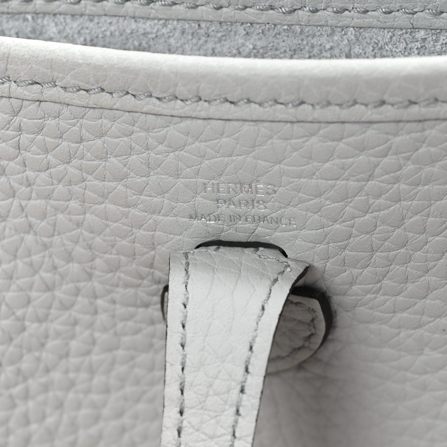 Hermes Taurillon Clemence Amazone Evelyne Short Strap TPM Bleu Pale Gris Etain 6 of 11