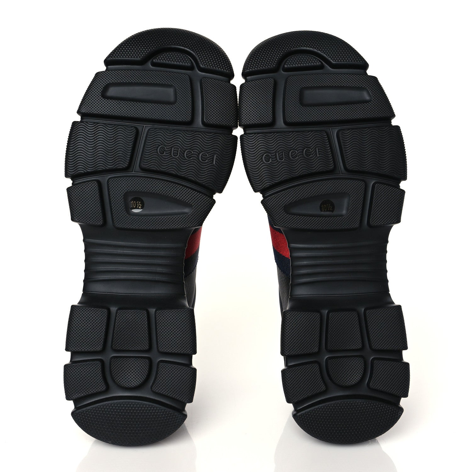 クロチヌ Gucci Calfskin Web Mens Nathan Sneakers 10.5 Black 1093642