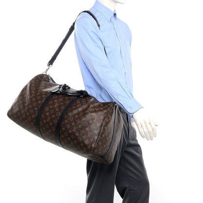 Louis Vuitton Monogram Macassar Keepall Bandouliere 55 2 of 10