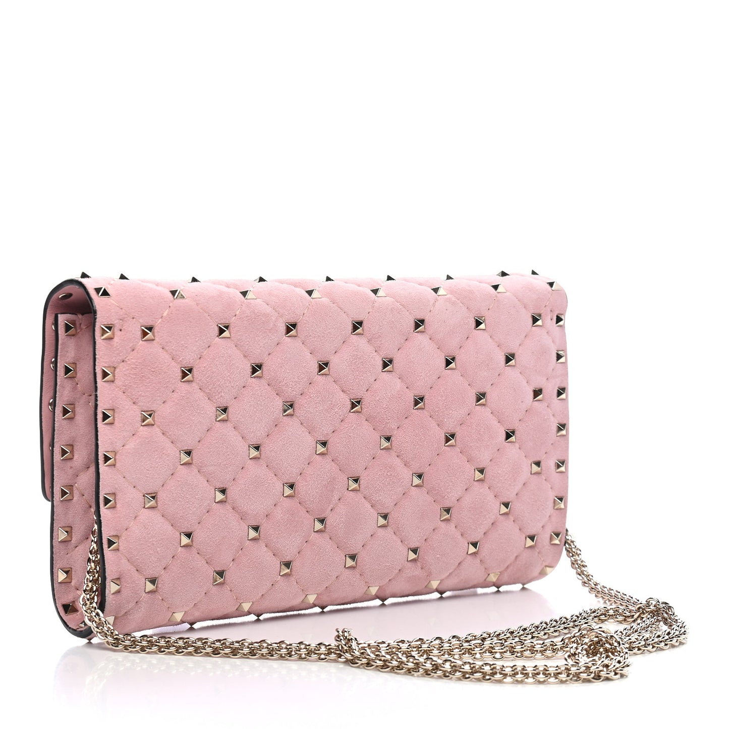 Suede Rockstud Spike Wallet on Chain Loto