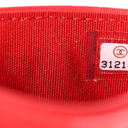 Chanel Lambskin Camellia Embossed Card Holder Red 8 of 8