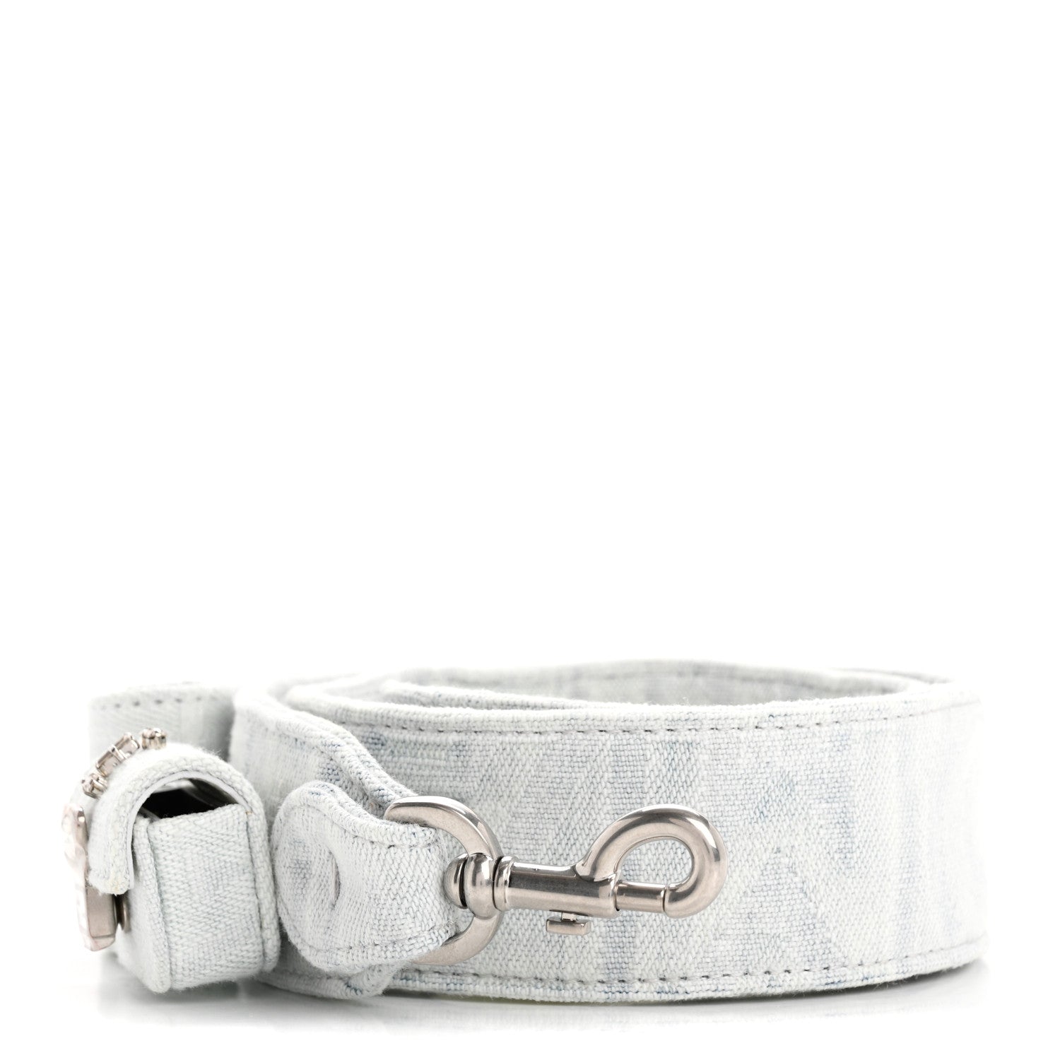 Fendi Bleached Denim Baguette Pocket Strap Blue White 1 of 4