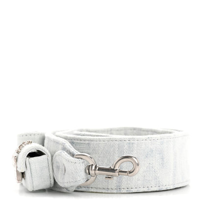 Fendi Bleached Denim Baguette Pocket Strap Blue White 1 of 4