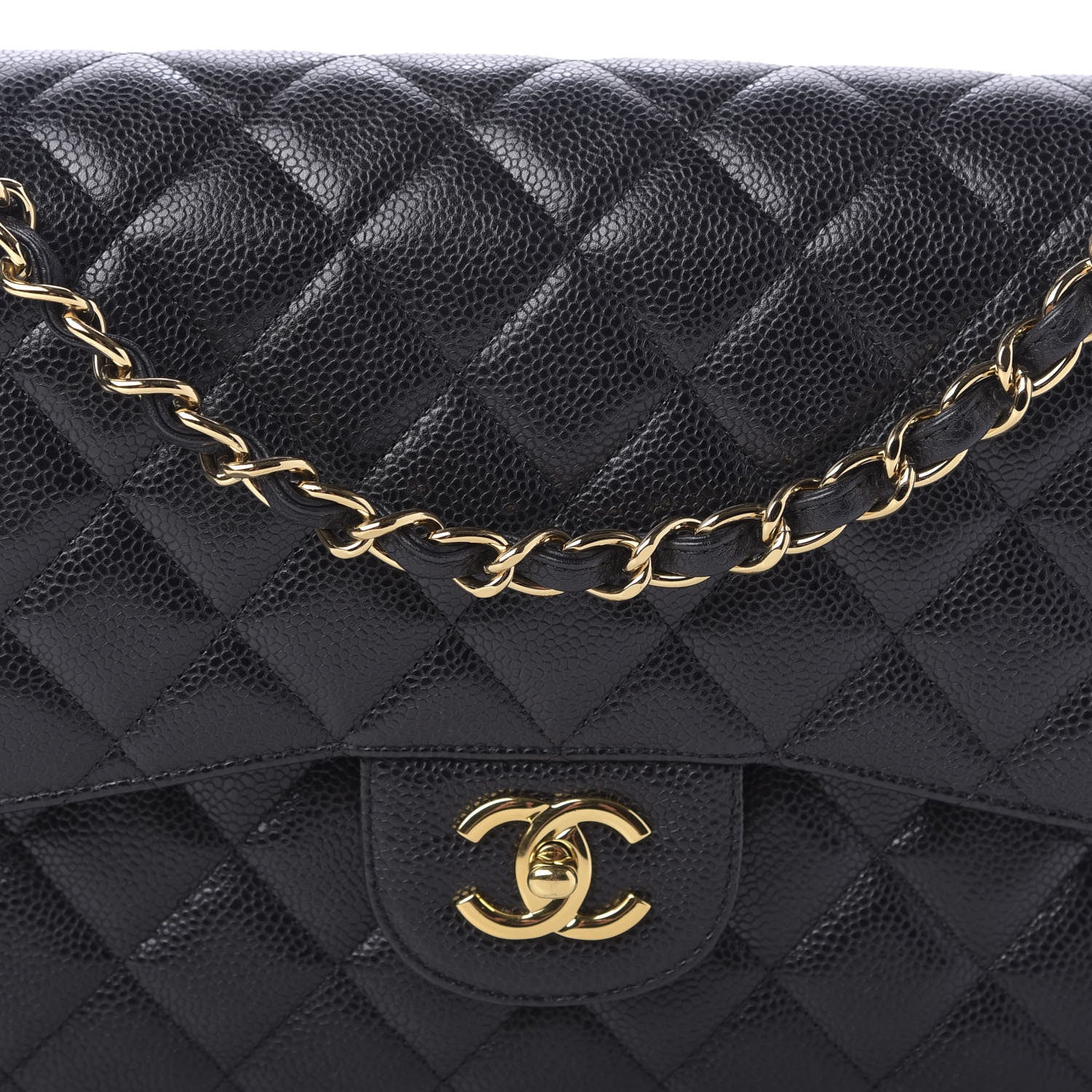 Chanel Caviar Quilted Jumbo Double Flap Black 11 of 12