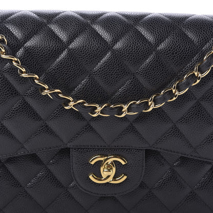 Chanel Caviar Quilted Jumbo Double Flap Black 11 of 12