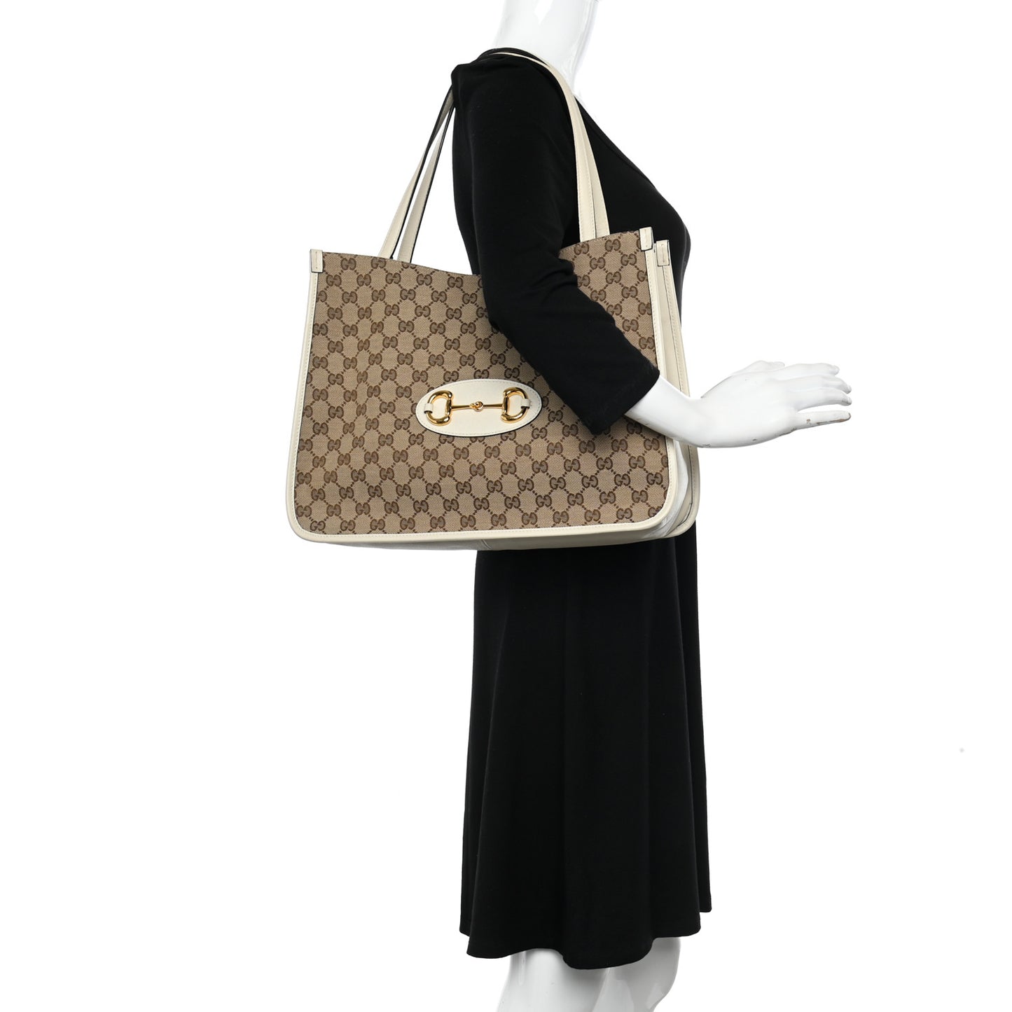 Monogram New Sakai Calfskin Lux Horsebit 1955 Tote Beige Ebony Mystic White