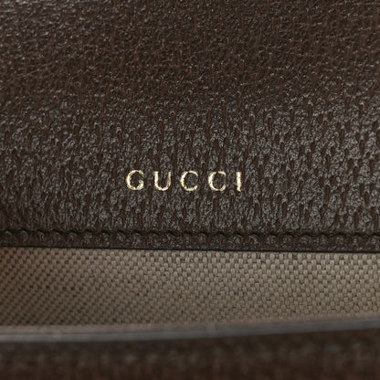 Gucci Monogram Jumbo GG Textured Dollar Calfskin Web Mini Horsebit 1955 Shoulder Bag Camel Ebony New Acero 6 of 8