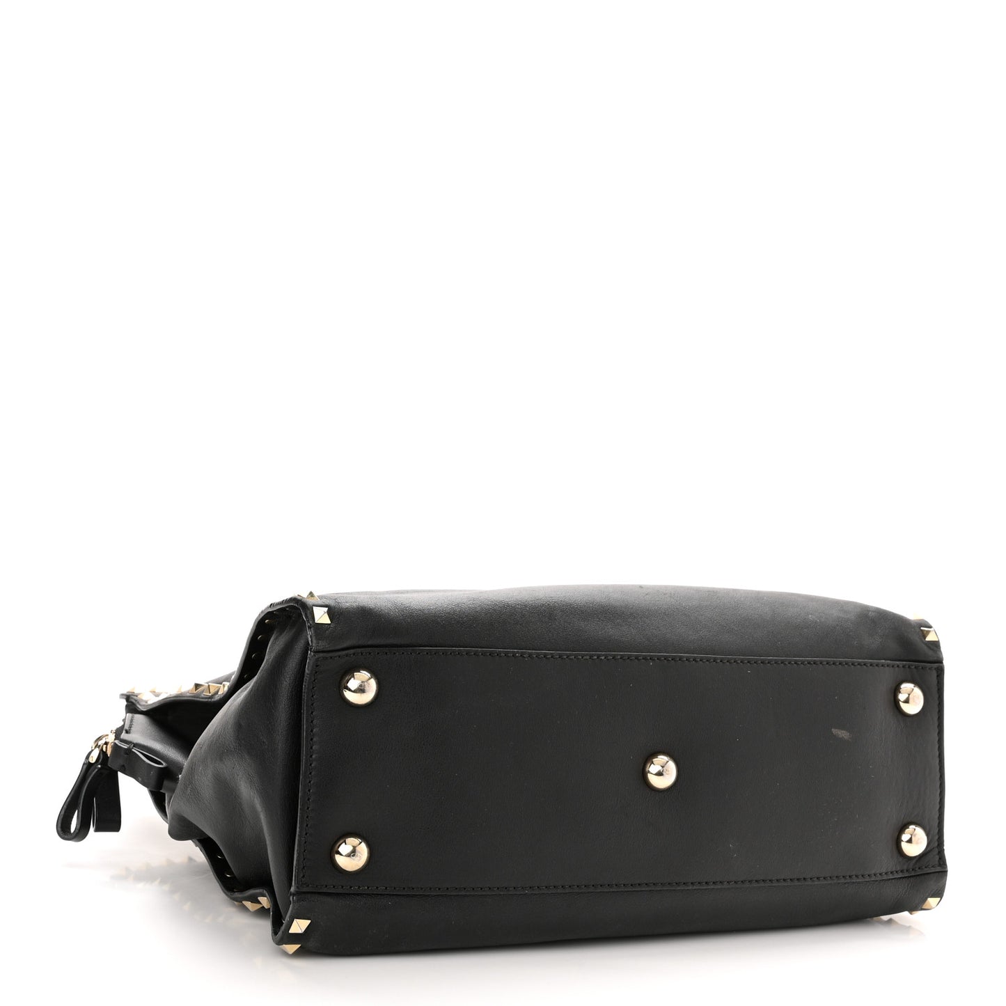 Vitello Rockstud Dome Shopper Black