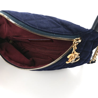 Chanel Wool Lambskin Quilted Paris Hamburg Charms Waist Bag Dark Navy 5 of 9