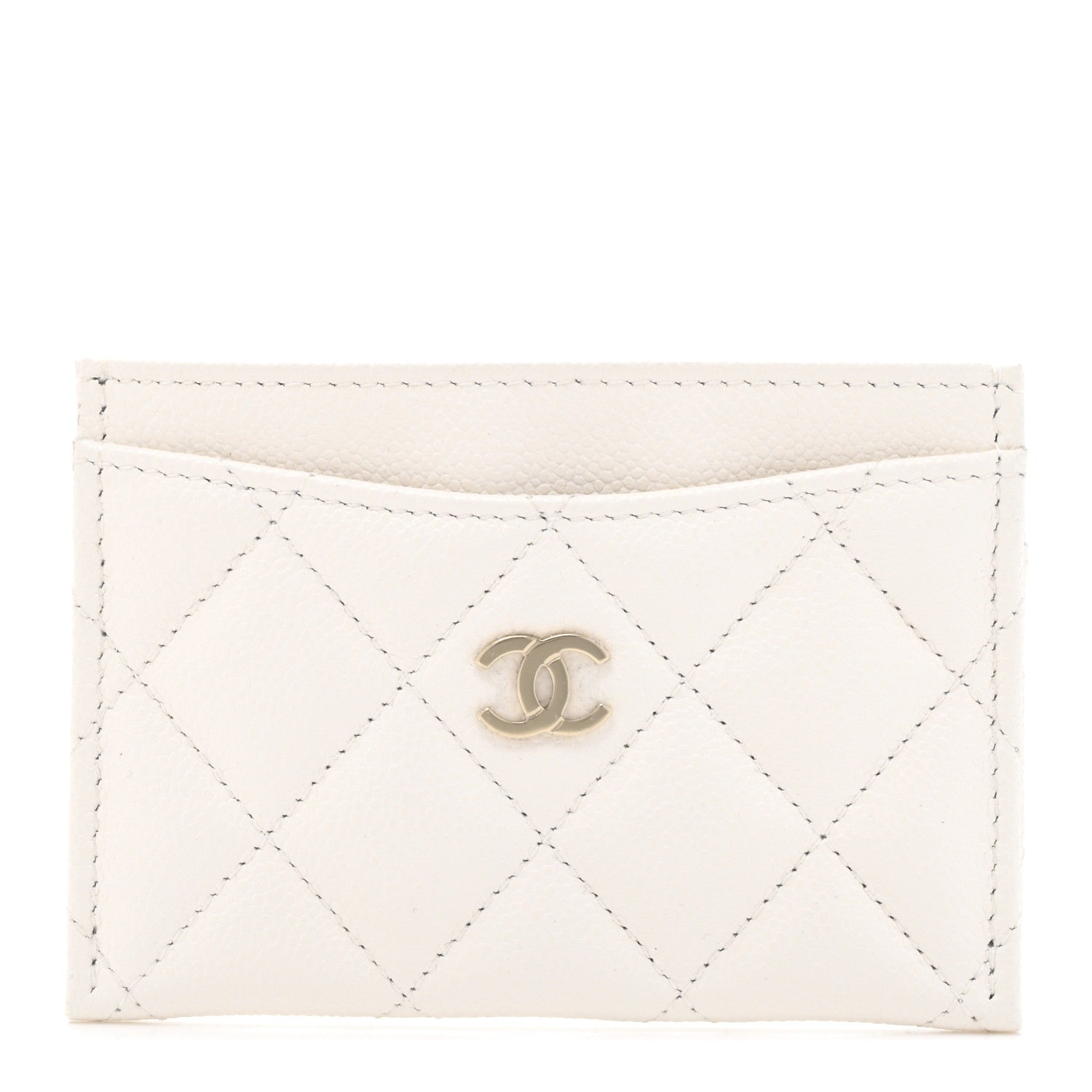Chanel Caviar Quilted Card Holder White 1 of 10