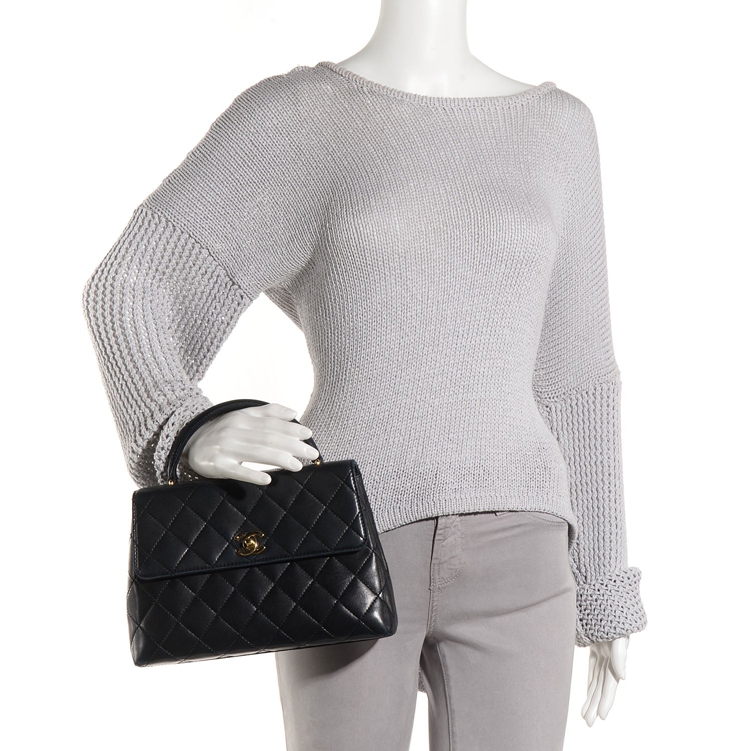 Chanel Lambskin Quilted Medium Kelly Flap Bag Black 2 of 8