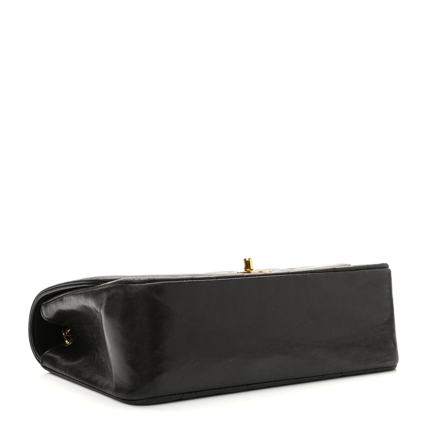 Lambskin Quilted Small Single Flap Brown