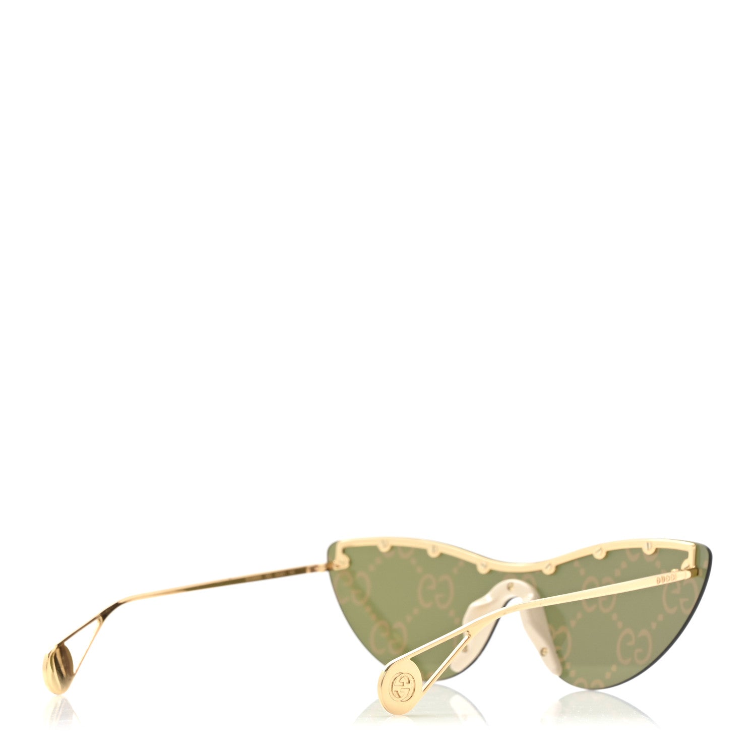 Gucci Metal Rimless Star Studded Monogram 90mm Cat Eye GG0666S